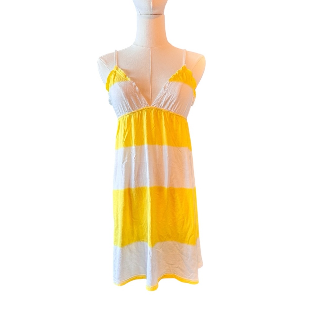 Y2K PINK Victoria's Secret Yellow and White Nightie Chemise Size Medium - Picture 5 of 11
